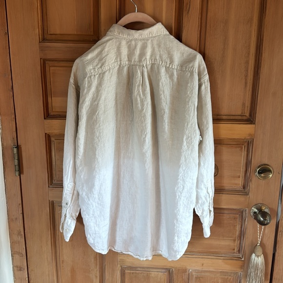J.Crew Linen Button-down. Size 12 - Picture 2 of 4
